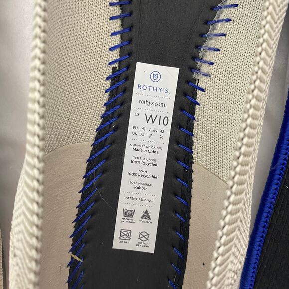 Rothys The Flat Light Gray Knit Round Toe Ballet Flats Slip-On Shoes Size W10 - Picture 7 of 8